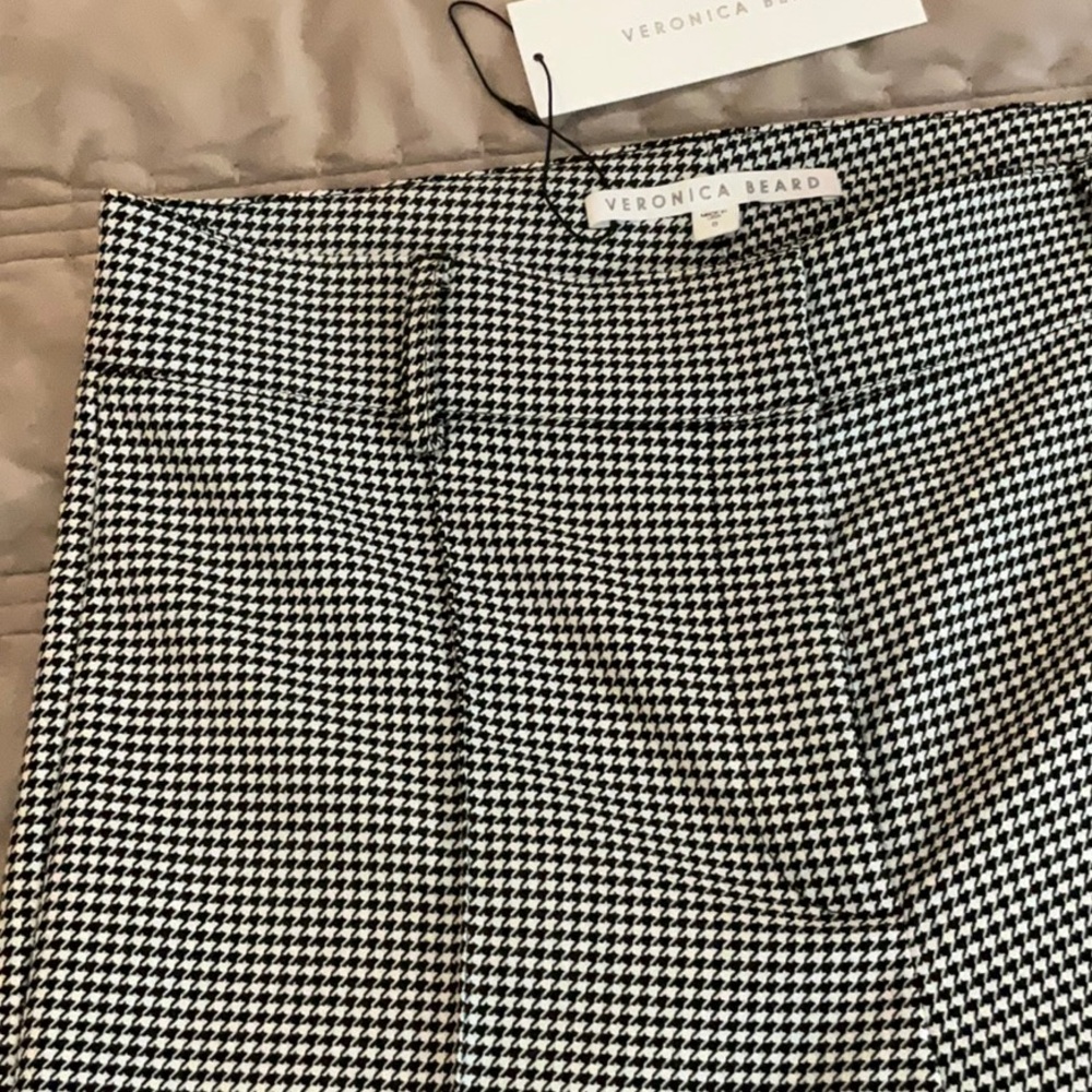 Veronica Beard Black and White Checkered Flare Pants - Picture 3 of 7